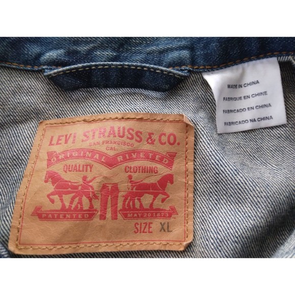 Levi Strauss & Co Denim Jean Jacket Trucker Blue Button Down Mens Size XL - Picture 6 of 14